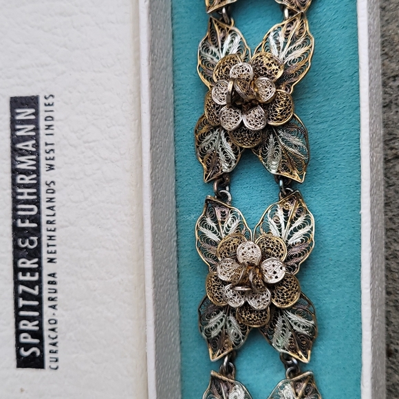 MCM Filigree linked floral rosette bracelet Spritzer & Fuhrmann - Picture 6 of 16